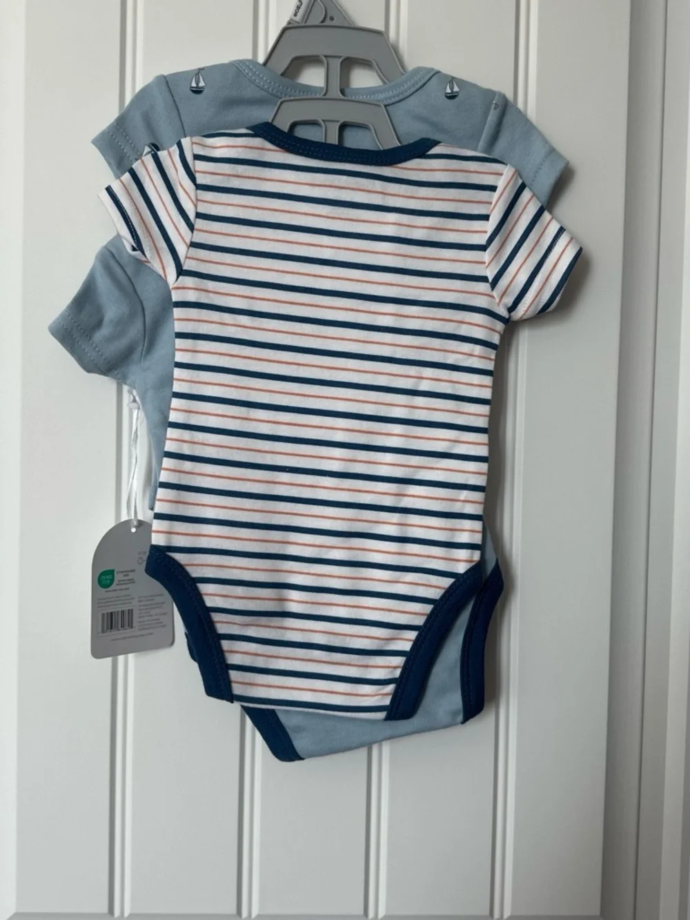 Blue Nautical Sailboat Baby One-Piece 3 pack